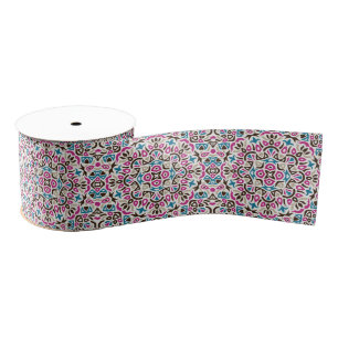 Moroccan Lattice Geometric Mandala Wedding Grosgrain Ribbon