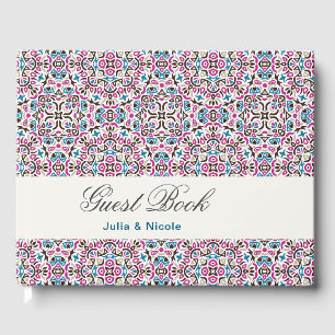 Moroccan Lattice Geometric Mandala Wedding Guest Book