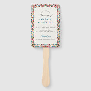 Moroccan Lattice Geometric Mandala Wedding Hand Fan