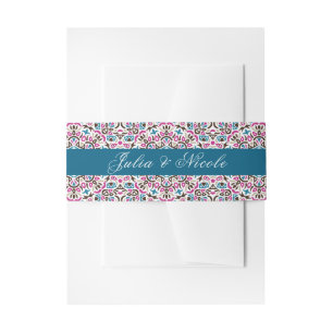 Moroccan Lattice Geometric Mandala Wedding Invitation Belly Band