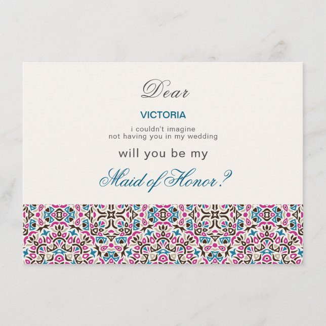 Moroccan Lattice Geometric Mandala Wedding Menu (Front)