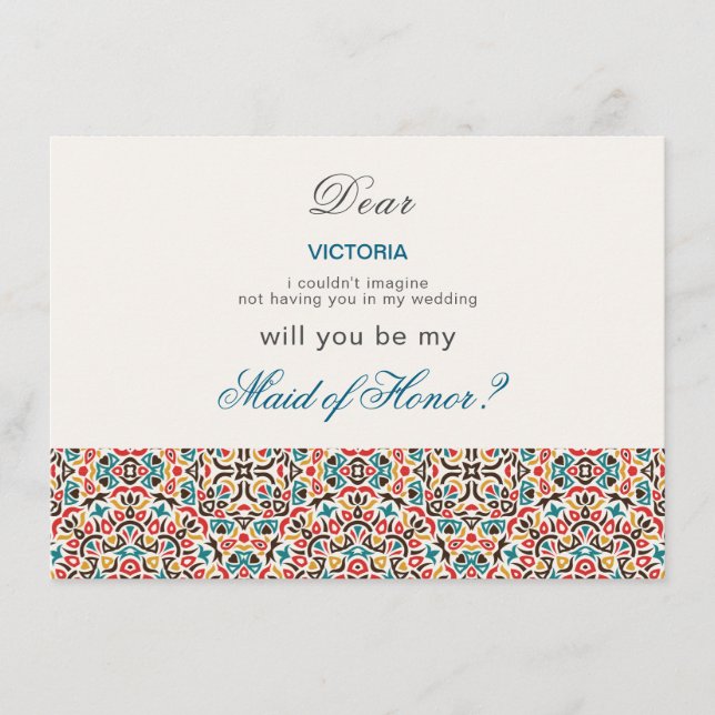 Moroccan Lattice Geometric Mandala Wedding Menu (Front)