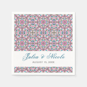 Moroccan Lattice Geometric Mandala Wedding Napkin