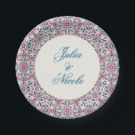 Moroccan Lattice Geometric Mandala Wedding Paper Plate<br><div class="desc">Beautiful Invitation to celebrate Special occasions and festivals comes with digital and E-invitation as per your request. We would love to replicate our designs to make multiple products like rsvp cards, labels envelopes, and more. Customisation is available for ready to print on request at info@shamaurcreatif@gmail.com. Look Forward to hearing from...</div>