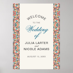 Moroccan Lattice Geometric Mandala Wedding Poster