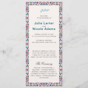 Moroccan Lattice Geometric Mandala Wedding Programme