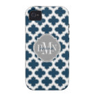 Moroccan Lattice Navy Blue Grey White Personalised
