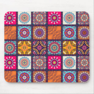 Moroccan mandala colourful ethnic mouse mat