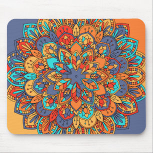 Moroccan mandala colourful ethnic mouse mat