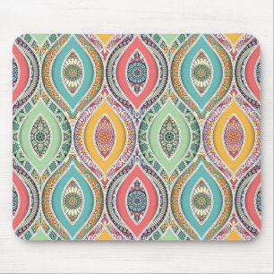 Moroccan mandala colourful ethnic mouse mat