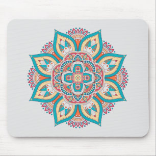Moroccan mandala colourful ethnic mouse mat