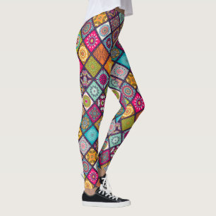 Moroccan mandala colourful ethnic style leggings