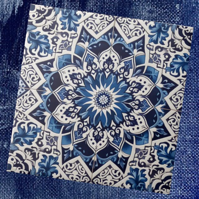 Moroccan Mediterranean Blue & White Tile (Creator Uploaded)