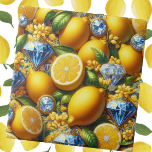 Moroccan Mediterranean Lemons and Diamonds Tile