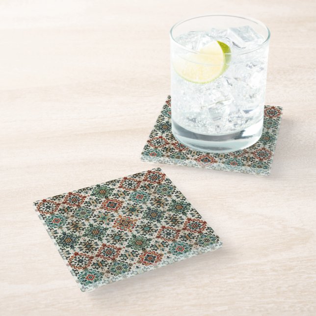 Moroccan Melody  Glass Coaster (Angled)