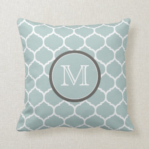 Moroccan Mint Monogram Pillow