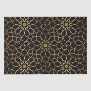 Moroccan Modern Gold Black Mediterranean Decoupage Tissue Paper