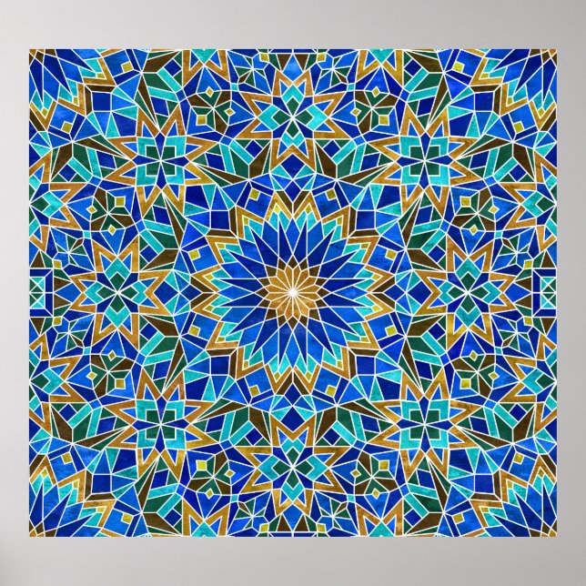 Moroccan Mosaic: Arabic Seamless Design Poster (Front)