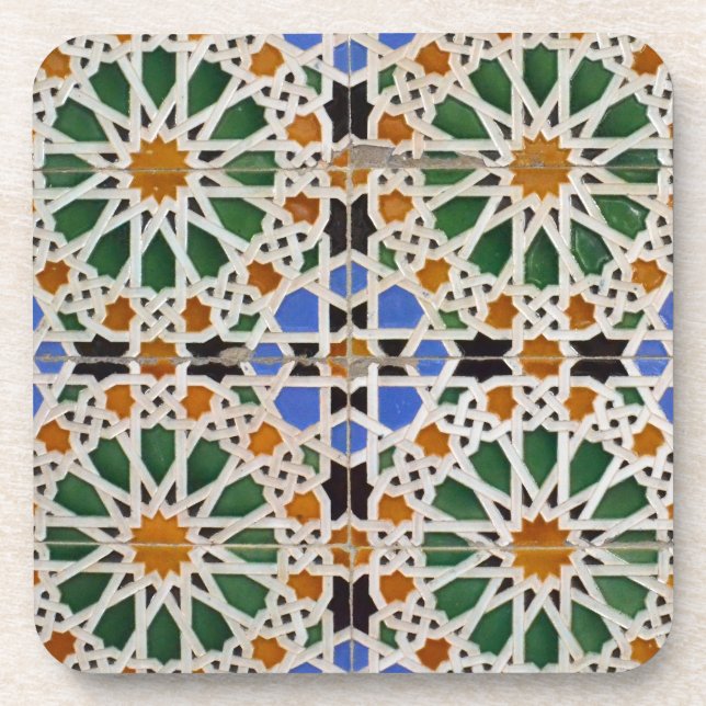 Moroccan Mosaic Cork-Backed Coasters (Front)