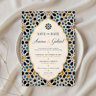 Moroccan Mosaic Elegant Mediterranean Acrylic Invitations