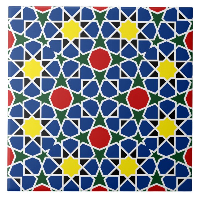  Moroccan Mosaic Geometric Pattern design tile (Front)