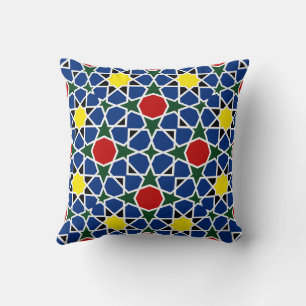 Moroccan Mosaic Geometric Pattern design tile Cushion