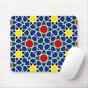 Moroccan Mosaic Geometric Pattern design tile Mouse Mat