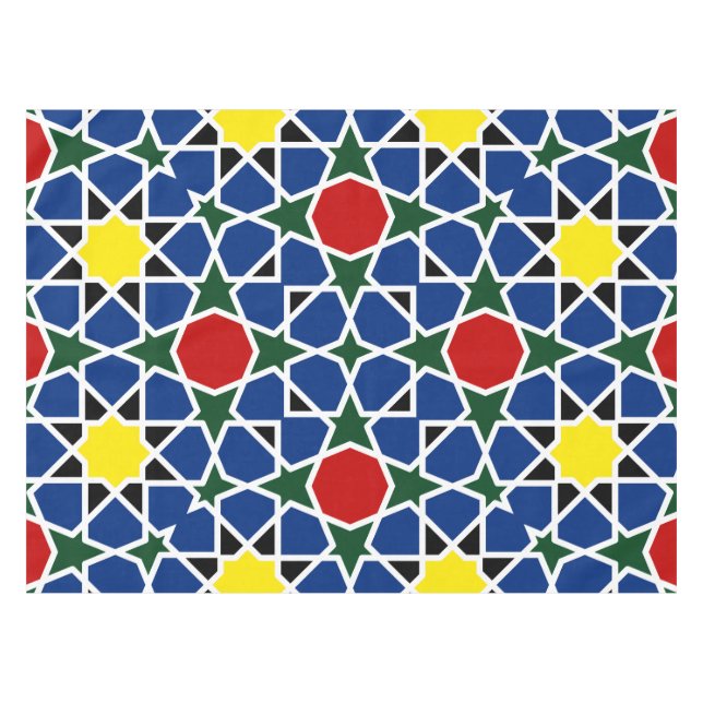 Moroccan Mosaic Geometric Pattern design tile Tablecloth (Front (Horizontal))