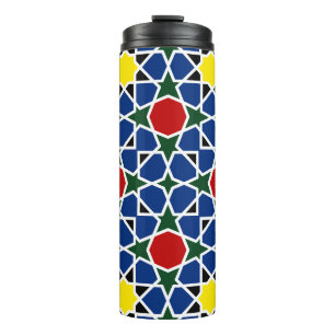  Moroccan Mosaic Geometric Pattern design tile Thermal Tumbler