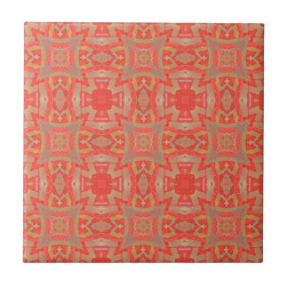 Moroccan mosaic geometric pattern red beige tile