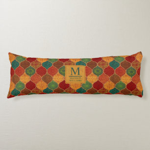 Moroccan Mosaic Geometric Seamless Aztec Pattern Body Cushion