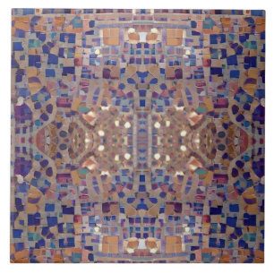 Moroccan mosaic inspired design blue beige tile