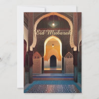 Moroccan mosaic mosque geometric art Eid Mubarak