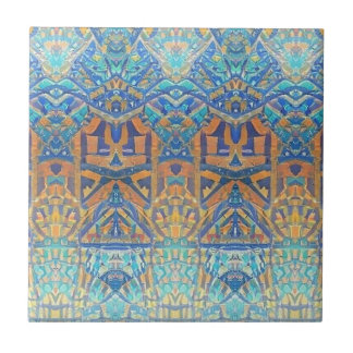 Moroccan mosaic multicolor turquoise blue orange tile