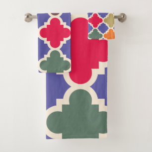 Moroccan Mosaic Pattern Bath Towel Set