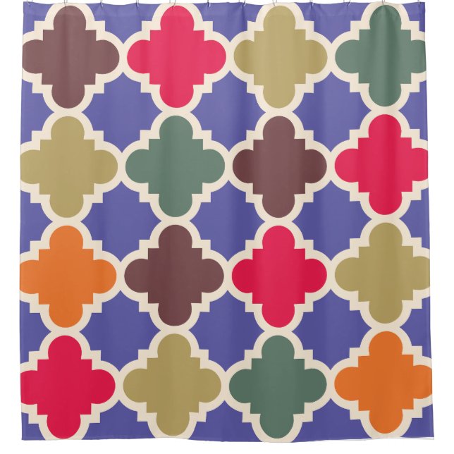 Moroccan Mosaic Pattern Shower Curtain (Front)