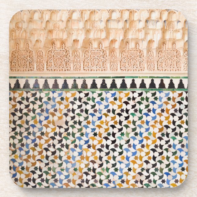 Moroccan Mosaic Patterned Drink Coasters (Front)