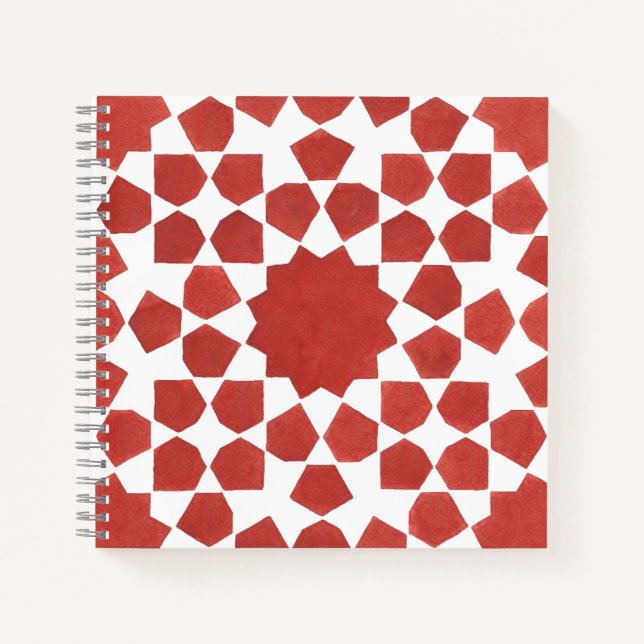 Moroccan mosaic red MAMLUK Notebook (Front)