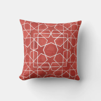 Moroccan mosaic red ROSETTE Cushion
