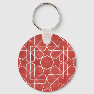 Moroccan mosaic red ROSETTE Key Ring