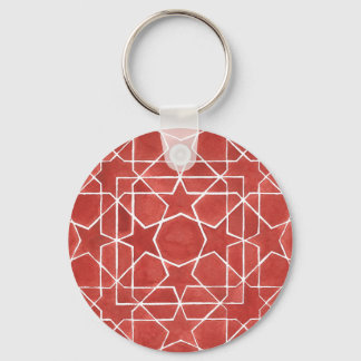 Moroccan mosaic red ROSETTE Key Ring