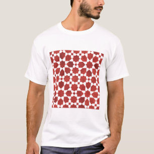 Moroccan mosaic red ROSETTE T-Shirt
