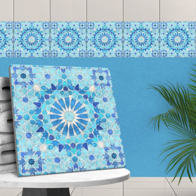 Moroccan Mosaic Sky Blue and Pearl Tile (Creator Uploaded)
