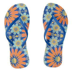 Moroccan Mosaic Tile Design Flip Flops
