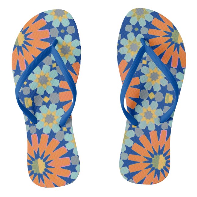 Moroccan Mosaic Tile Design Flip Flops (Footbed)