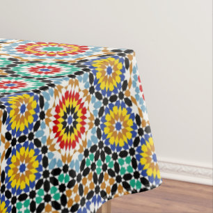 Moroccan Mosaic Traditional Boho Pattern Tablecloth