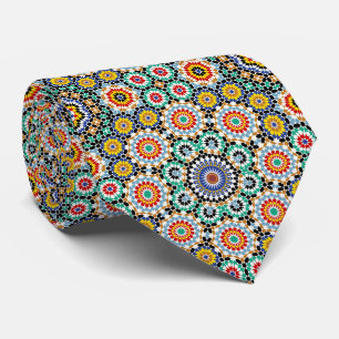 Moroccan Mosaic Traditional Boho Pattern Tie