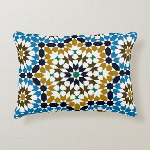 Moroccan Mosaic Traditional Geometric Boho Pattern Decorative Cushion