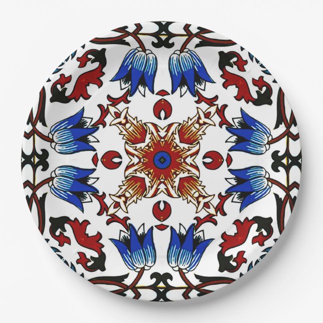 Moroccan,mosaic,Turkish, Paper Plate (Front)