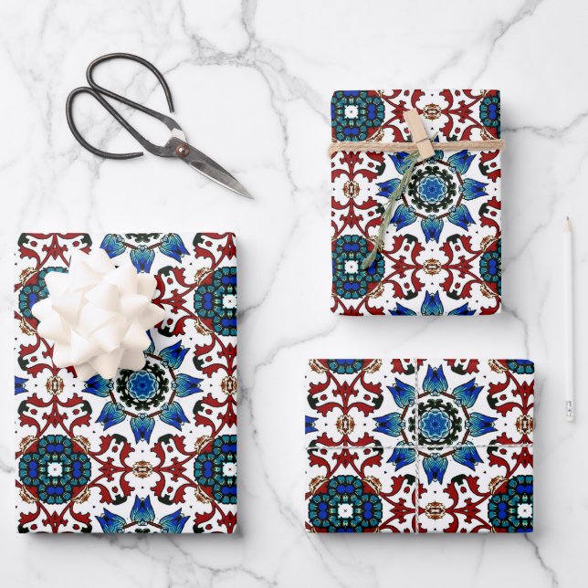 ,Moroccan,mosaic,Turkish, Wrapping Paper Sheet (Front)